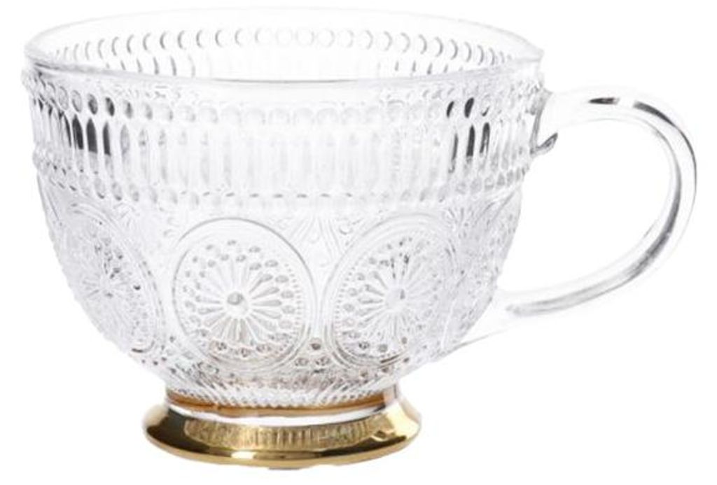Glasbecher Homla BARREL mit Motiven und Goldboden, 360 ml Produktbild 