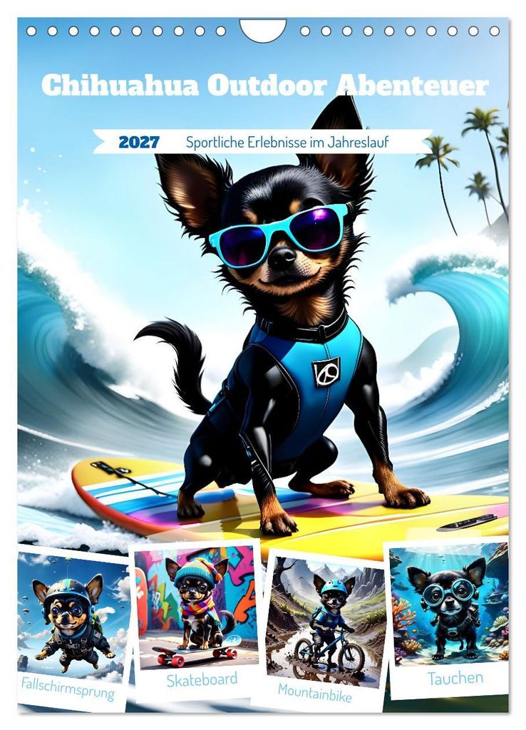 Chihuahua Outdoor Abenteuer (Wandkalender 2027 DIN A4 hoch), CALVENDO Monatskalender