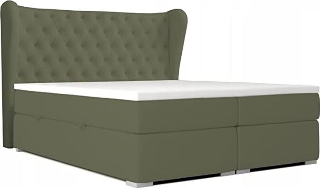 Doppelbett RENI mit Bettzeugcontainer, Topper Federkern Produktbild 