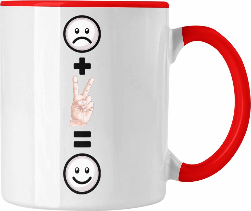 Trendation - Hebamme 5-6 cm Tasse Geschenk für Hebammen :( + Hebamme = :) Lustige Geschenkidee Geburtstag (Rot)
