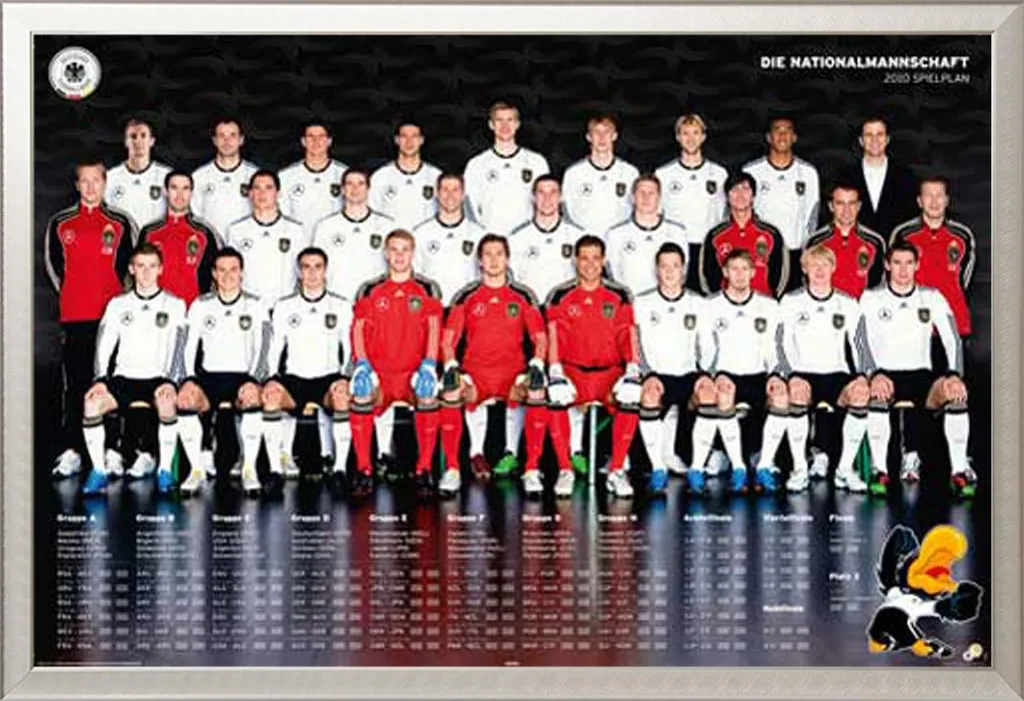 Affiche DFB Mannschaft 2010 sous Cadre Alu Shinsuke Maxi 61x91.5 cm