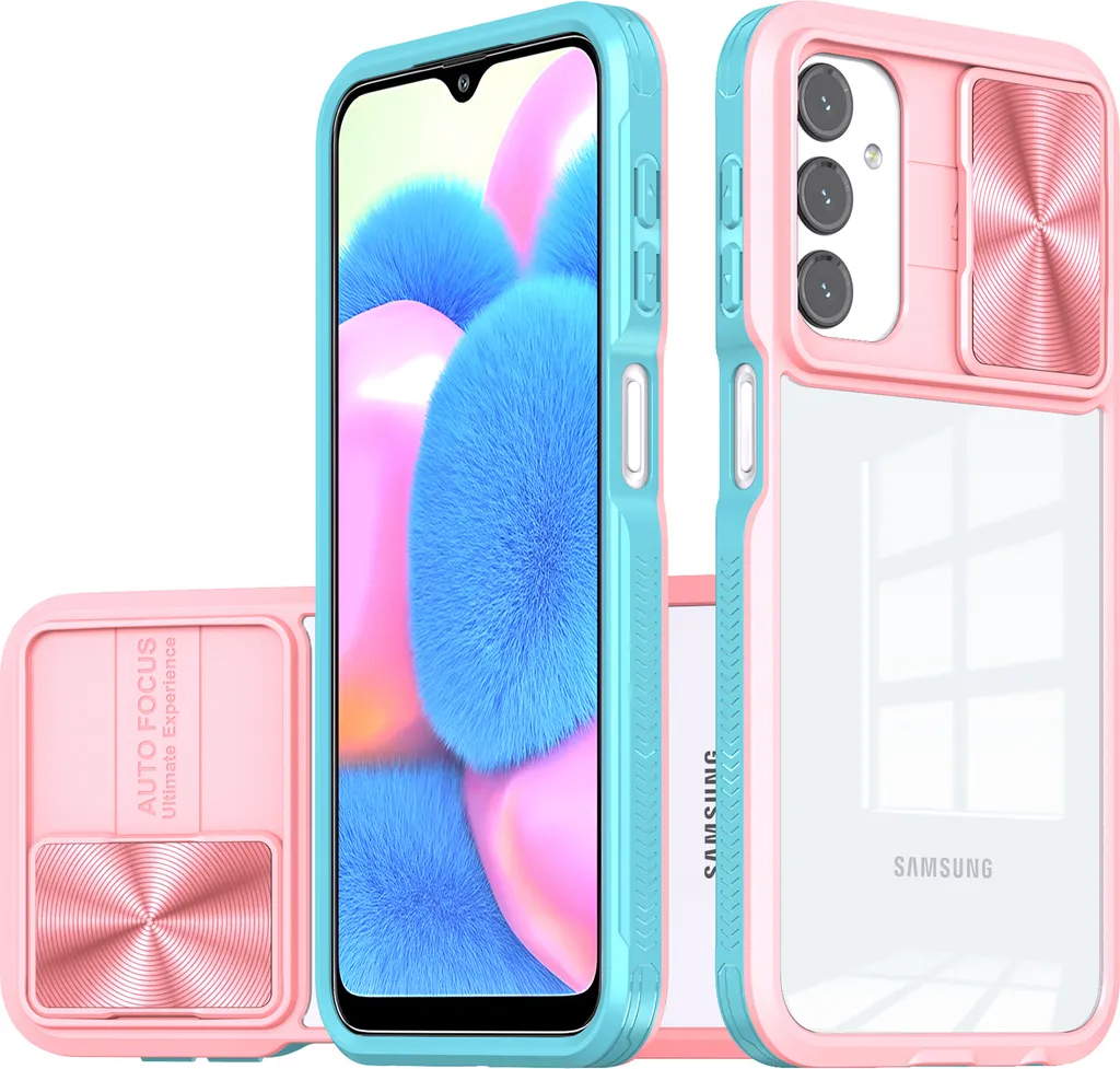 Custodia Samsung Galaxy A25 Rosa Trasparente con Protezione Fotocamera