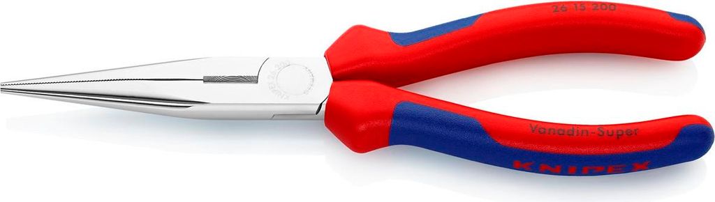 Flachrundzange DIN ISO 5745 L.200mm m. Schneide gerade Chrom 2K-Hüllen Knipex