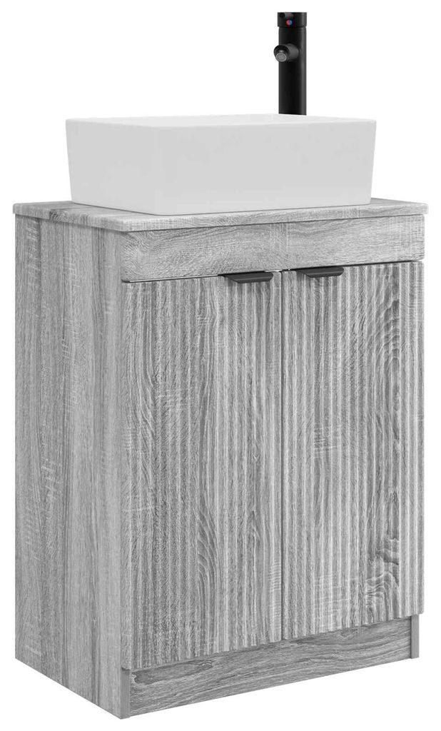 Badezimmerschrank mit Waschbecken Grau Sonoma 54 x 35 x 83 cm