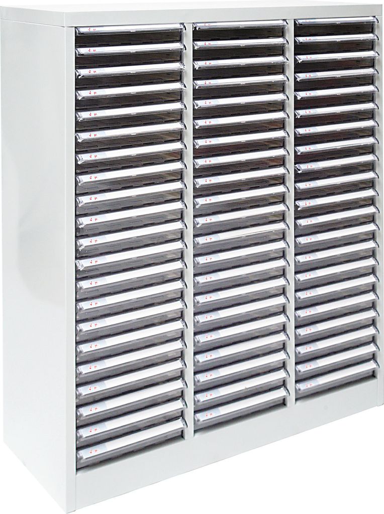 ADB Schubladencontainer mit 63 transparenten Schubladen 79,5 x 100,7 cm (B x H)