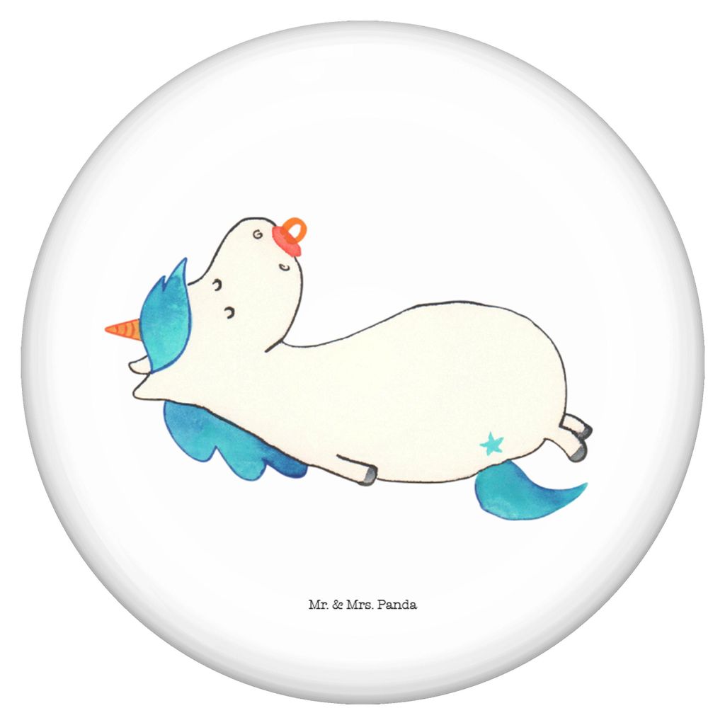 Mr. & Mrs. Panda Pin Einhorn Schnuller - Weiß - Geschenk, Badge, Anstecker, Fun-Button, Unicorn, Einhörner, Baby, Plakette, Mutter, Geburtstag, B...