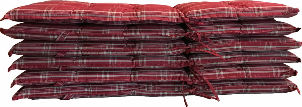 Grasekamp 6 Stück Auflagen Rubin Kissen Polster Klapp-Sessel Garten-Stuhl