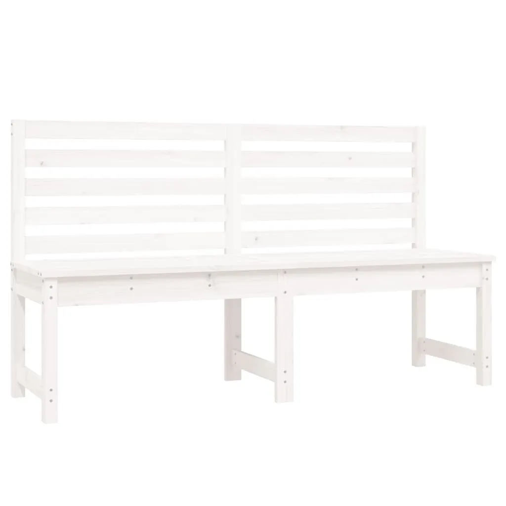 Panchina da Giardino Bianca 157,5 cm Legno Massello Pino - Arredo Esterno