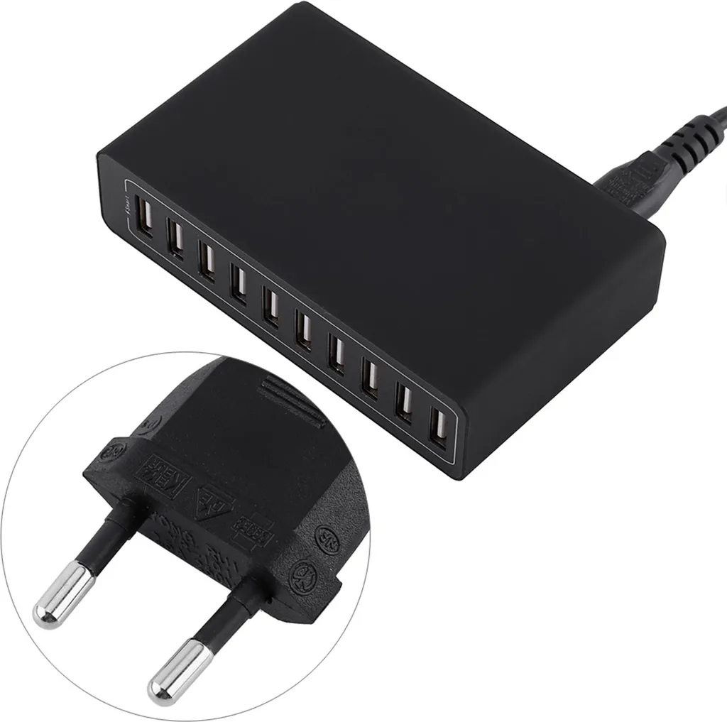 Chargeur Multi-Ports USB Intelligent 50W - 10 Sorties Charge Rapide - 3