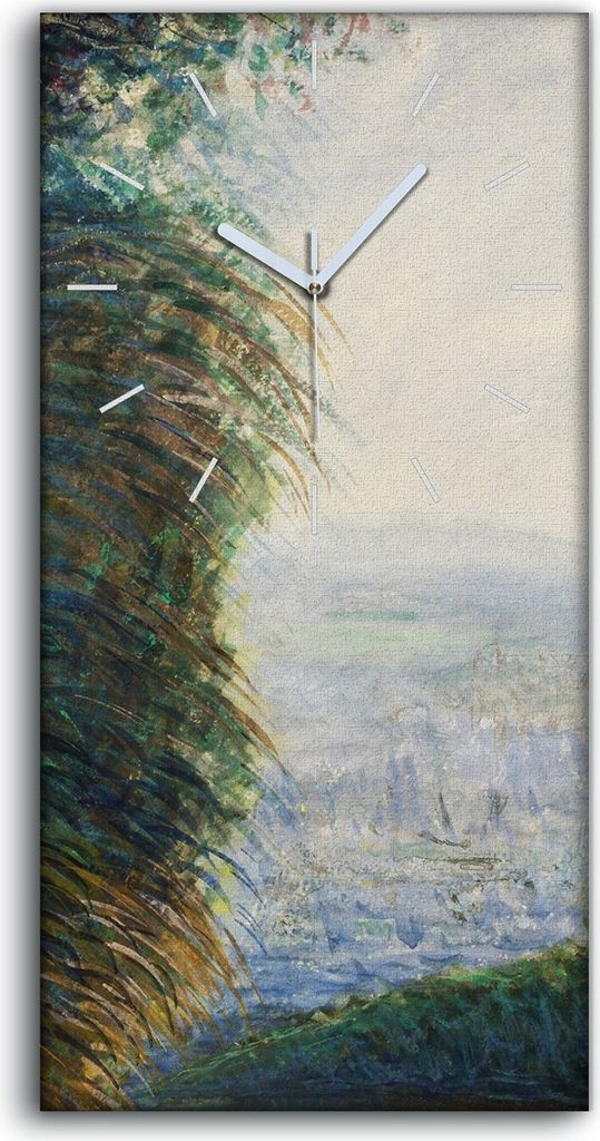 Dekor Leinwand Uhr Wandbilder 30x60 Malerei Wald Bäume Landschaft Kunst - weiße Hände