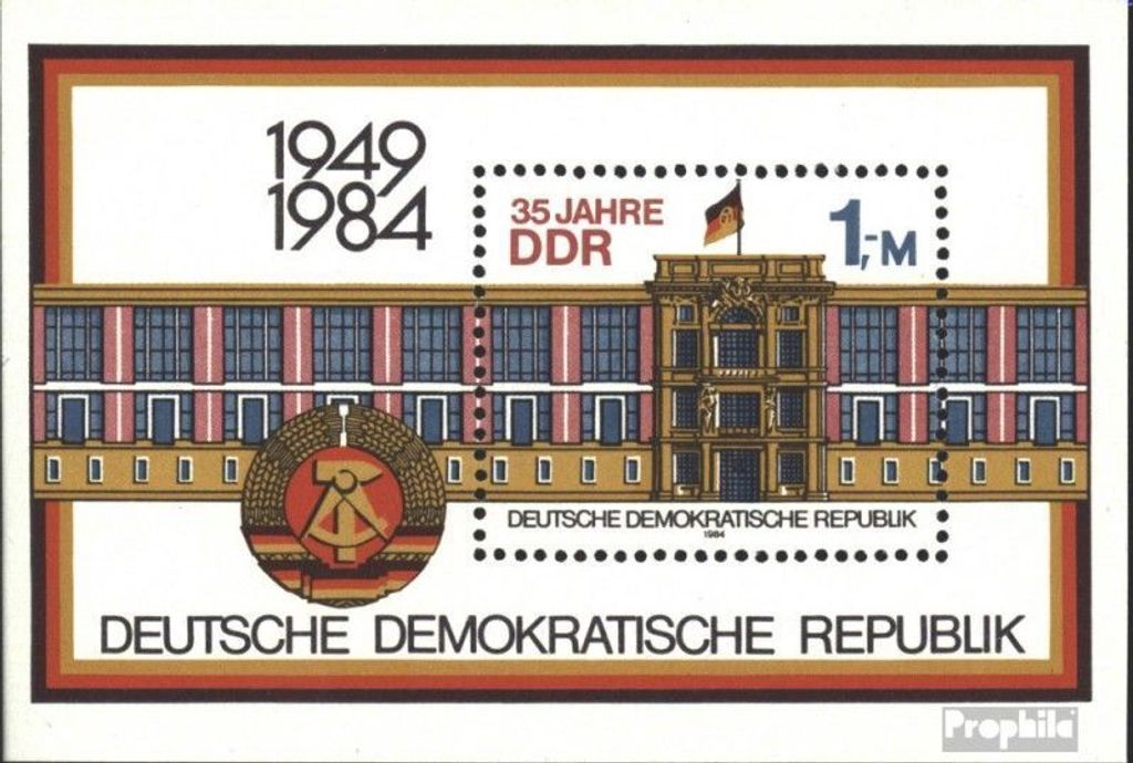 Briefmarken DDR 1984 Mi Block77 (kompl.Ausgabe) gestempelt 35 Jahre DDR (I) / Bl.77