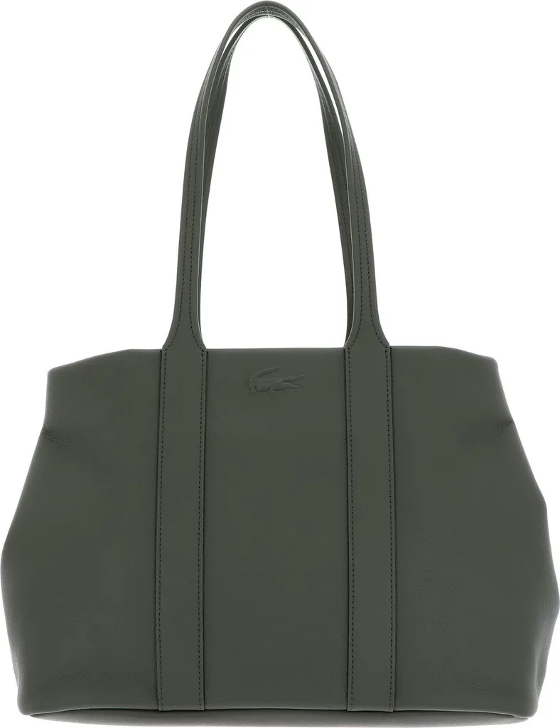 Sac à Épaule City Court Lacoste en Cuir Kaki - Grand Cabas Shopping