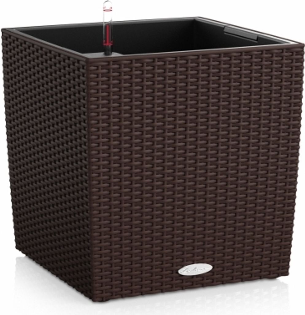 Lechuza Samozavlažovací květináč Cube Cottage 40 cm, hnědá Obrázek produktu 