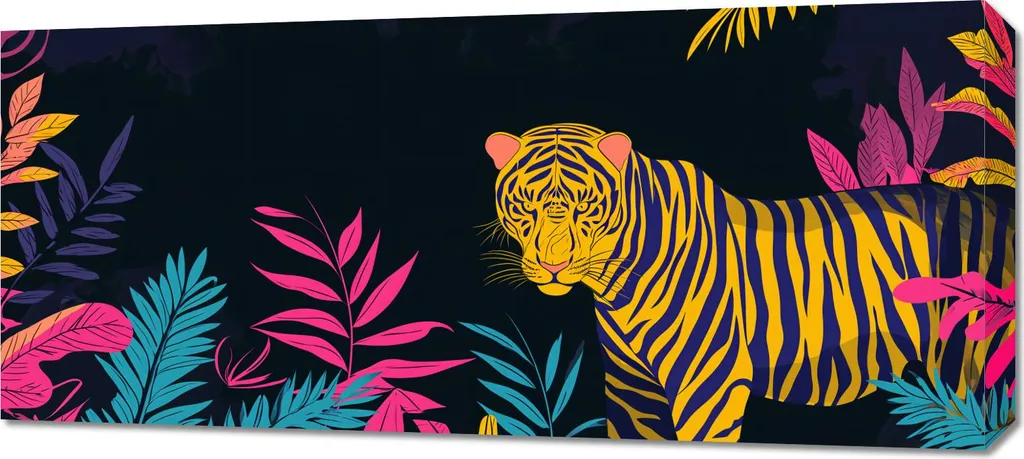 Offerta Quadro Tigre 90x40 Tela - Arredamento Parete Casa e Ufficio