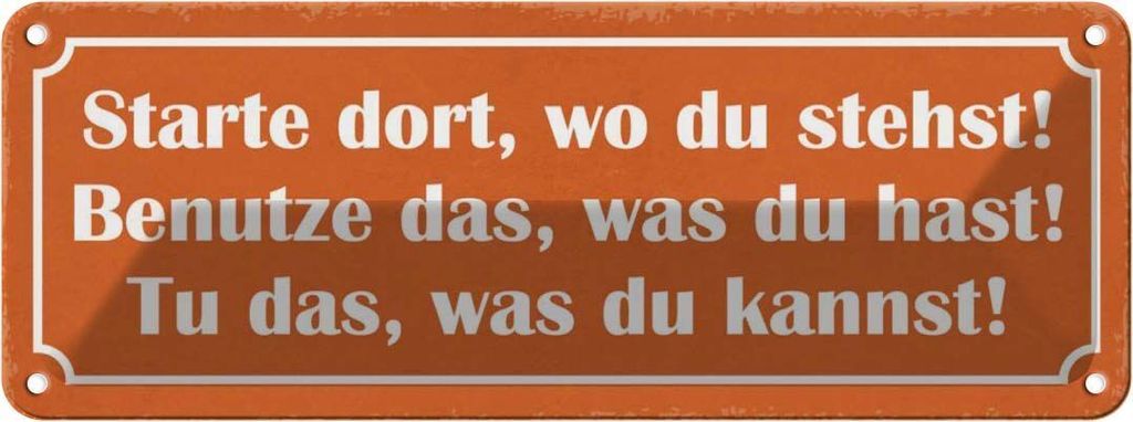 vianmo Blechschild 10x27 cm starte dort wo du stehst Dekoration Spruch Zitat