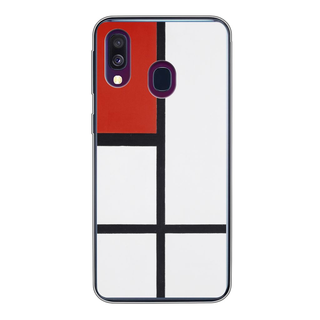 MuchoWow Handyhülle Schutzhülle Hülle für Samsung Galaxy A40 Komposition - Piet Mondrian Silikon Softcase Handy Hülle - Handy-Tasche