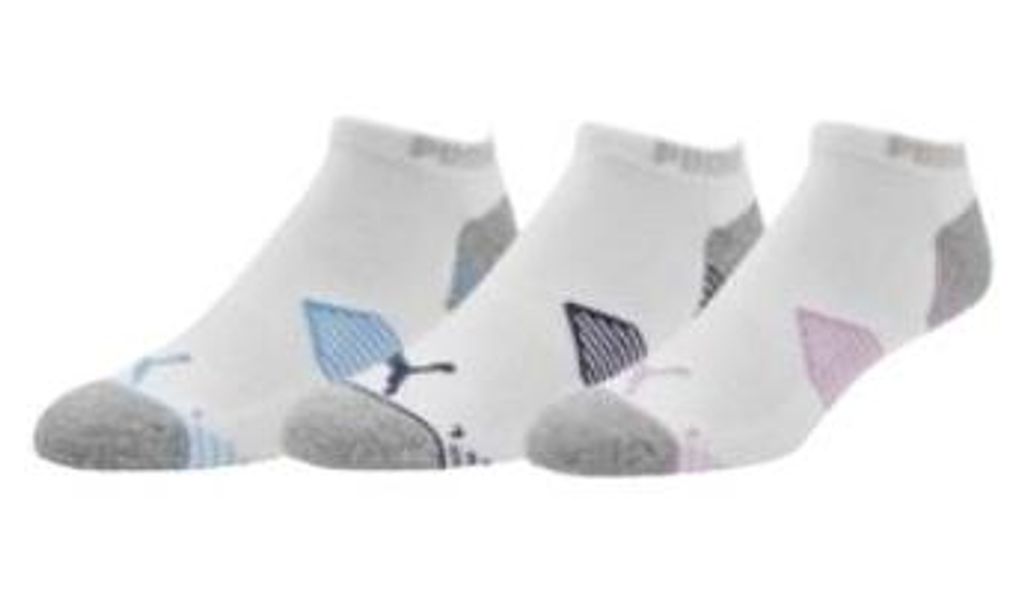 Puma Essential Golfsocken, 3er-Pack, Schwarz, Lila und Blau