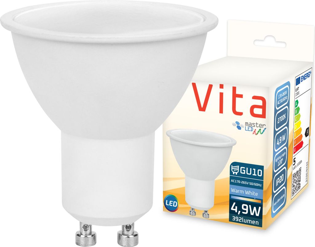 MasterLED Leuchtmittel – Sockel GU10 – 2700 K warmweiß – Produktbild 