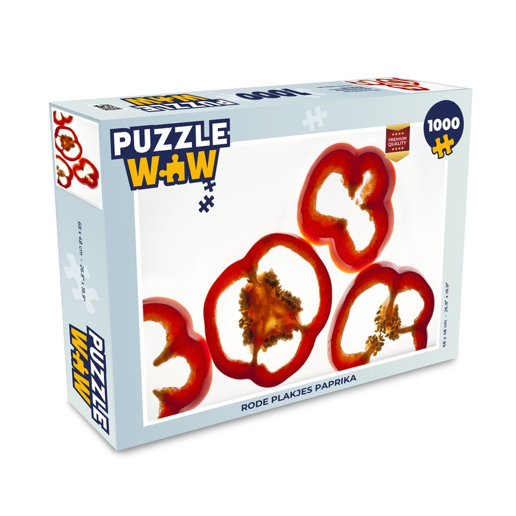 MuchoWow Puzzle 1000 Teile Rote Paprika in Scheiben geschnitten - Erwachsene - Rätsel