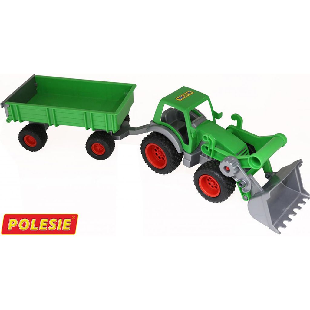 WADER Farmer Technic Traktor Frontschaufel Viehanhänger Kinder Spielzeug Auto 