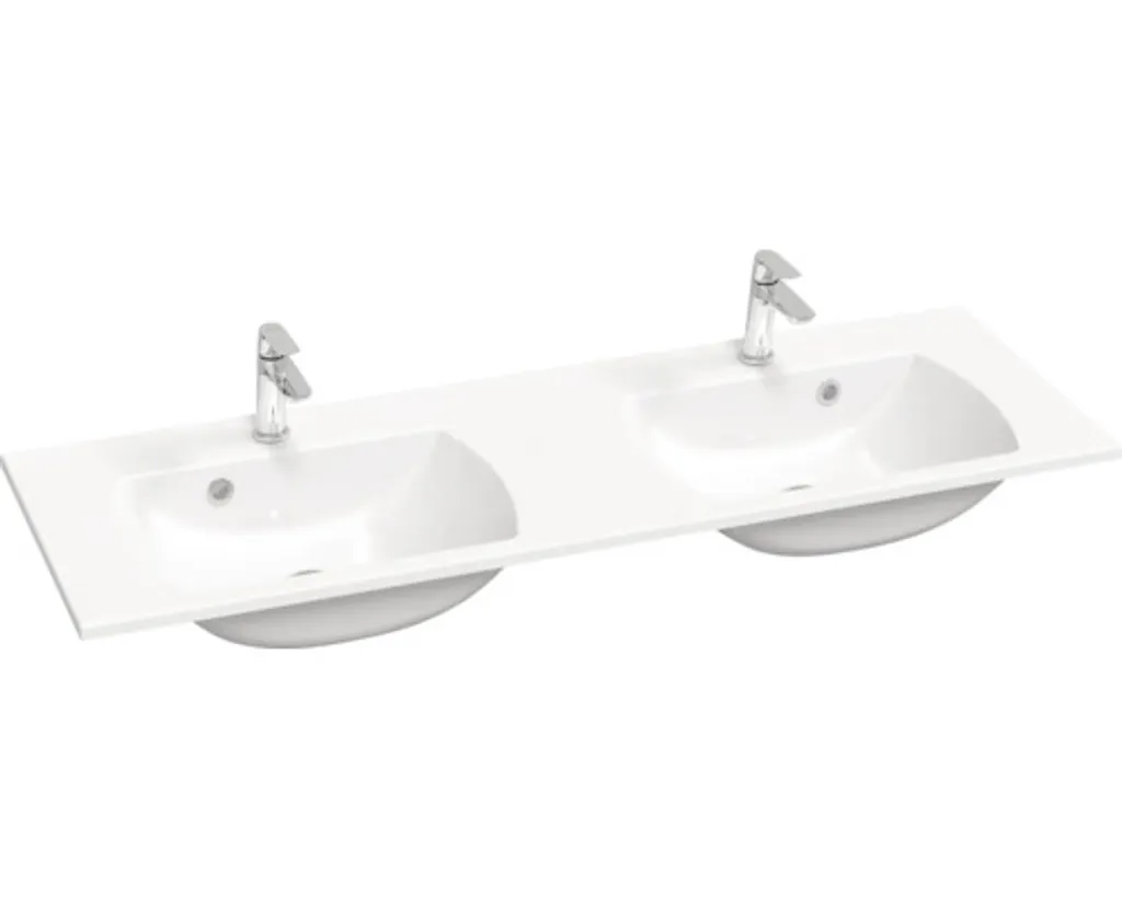 Lavabo 130cm en marbre de synthèse blanc RAVAK Classic II robuste