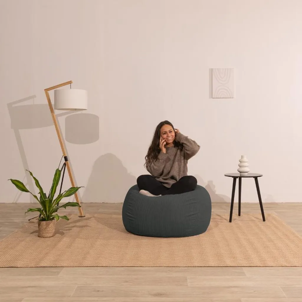 Pouf Gigante BANANAIR Velluto a Coste 120x100 | Lavabile e Resistente - 5