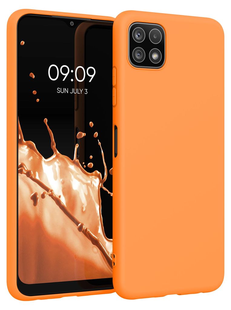 kwmobile Handyhülle für Samsung Galaxy A22 5G Hülle - TPU Case - Kabelloses Laden - Schutzhülle Cover in Fruity Orange