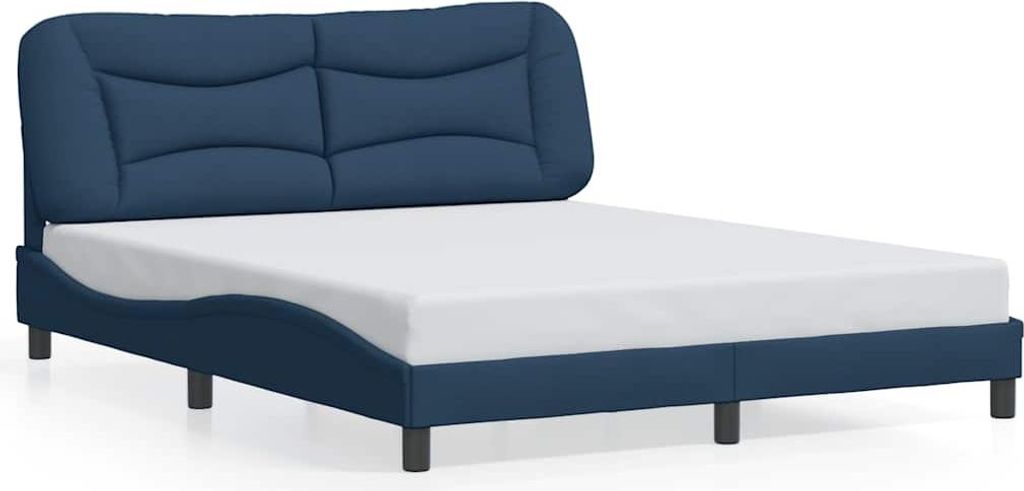vidaXL Bettgestell ohne Matratze "Hvar" Blau 160x200 cm Stoff