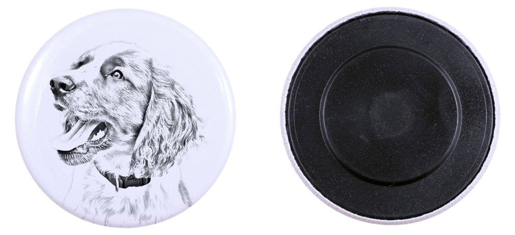English Springer Spaniel Magnet mit einem Hundepfotenabdruck, außergewöhnlich leicht, starker Magnet, handgefertigtes Produkt der Marke Art-Dog