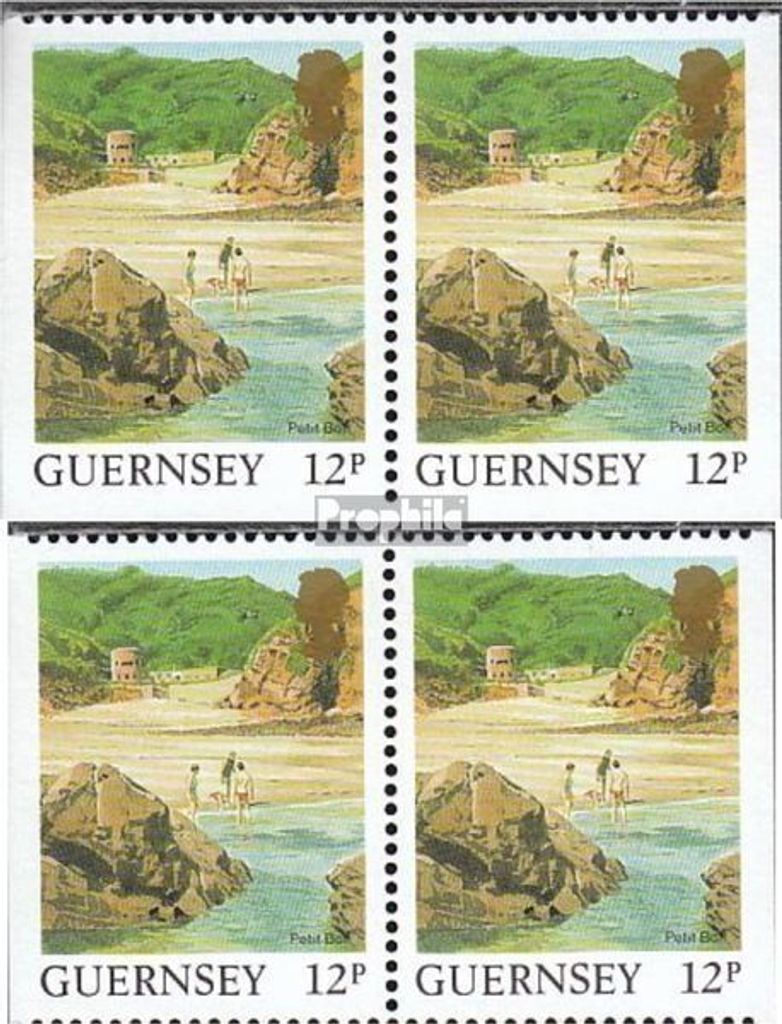 Briefmarken GB - Guernsey 1988 Mi 413Dl/Dr,413Eru/Eul waagerechte Paare (kompl.Ausg.) gestempelt Ansichten