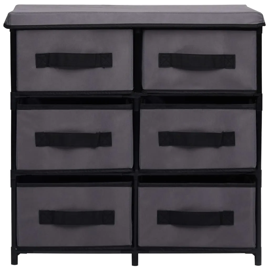 Meuble 6 tiroirs en acier robuste 55x29x55 cm - Finition gris mat