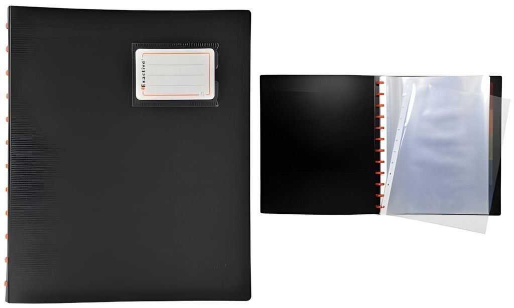 Exacompta 86334E Exactive Sichtmappe DIN A4 Schwarz 30 Hüllen 5 Register