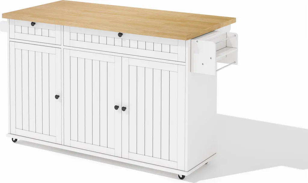 Desserte de Cuisine Mobile avec Table Pliante et Rangements Noirs - 9