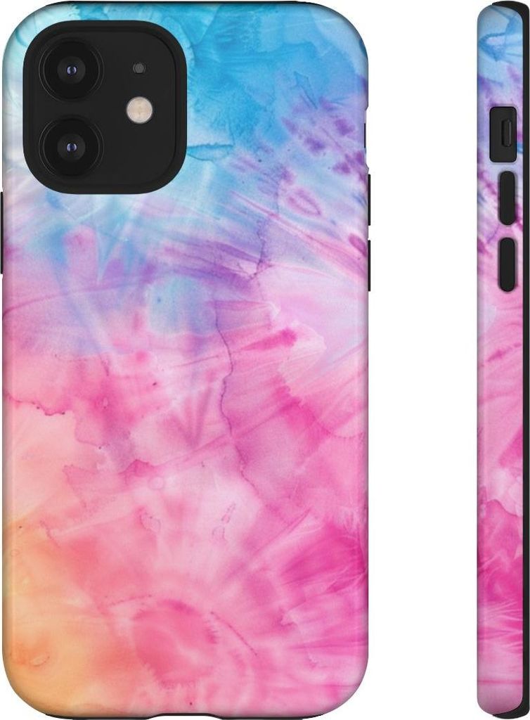 Sanftes Batikmuster in Pastellfarben – Hülle Kompatibel mit iPhone 12