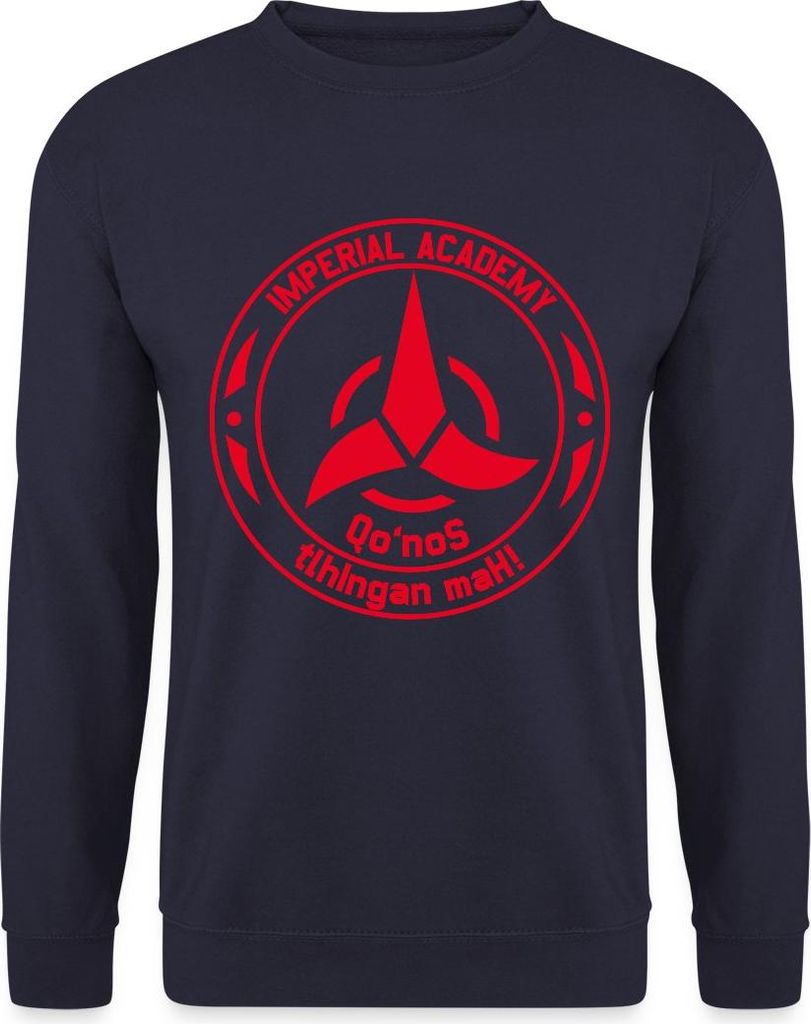 Spreadshirt Star Trek Discovery Klingone Qo'noS Academy Uni Pullover, M, Navy