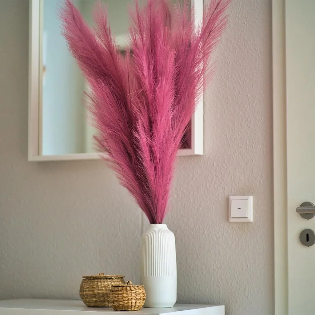 Pampa Artificiale 100cm Malva Layba | Set 3 Pezzi Decorazione Boho - 5