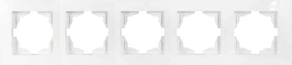 Gunsan Moderna 5-fach Rahmen für 5 Steckdosen Schalter Dimmer Weiss