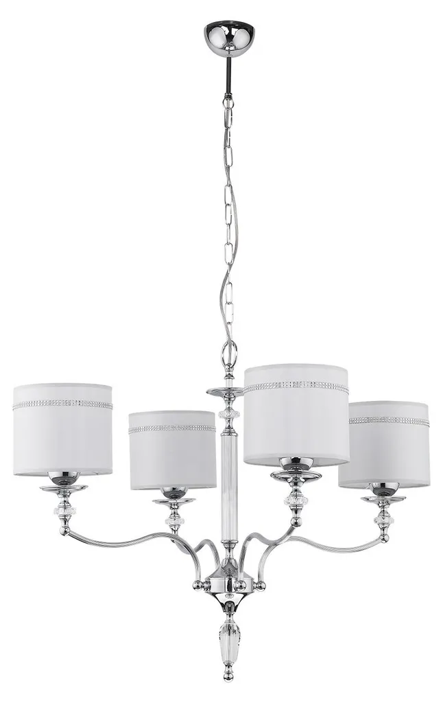 Lustre 4 Branches HILTON Métal Gris et Chrome - Design XXL Jupiter