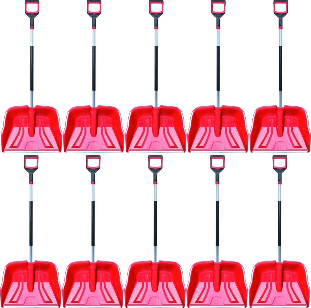 10x Schneeräumer Schneeschieber Alutube 55cm rot stark Schaufeln Snower