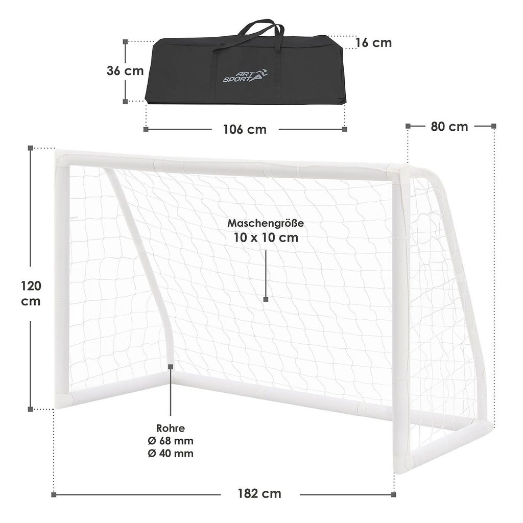 Mini Fußball Torpfosten Netz Set Fußballtor Torwand Fussballtor 240 x 90 x 150cm 