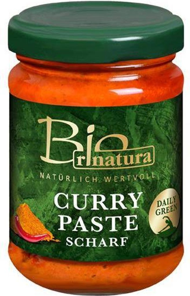 Rinatura Curry Paste scharf  125 G Glas Vegan Glutenfrei Produktbild 