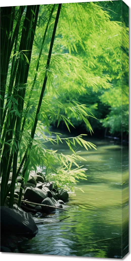 Tableau Zen Bambous 50 x 100 cm Impression Haute Définition Toile