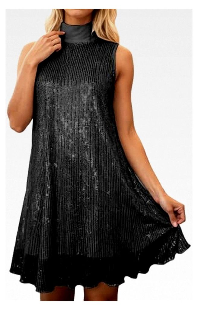 Paillettenkleid Damen mit Rollkragen