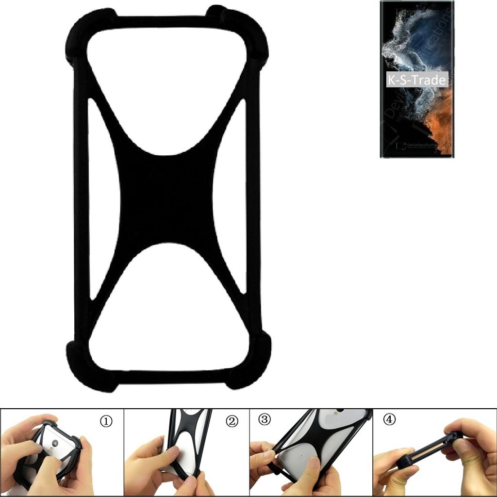 K-S-Trade Handy-Hülle Schutz-Hülle kompatibel mit Samsung Galaxy S22 Ultra Exynos Silikon Bumper TPU Softcase Smartphone Stoßschutz, schwarz