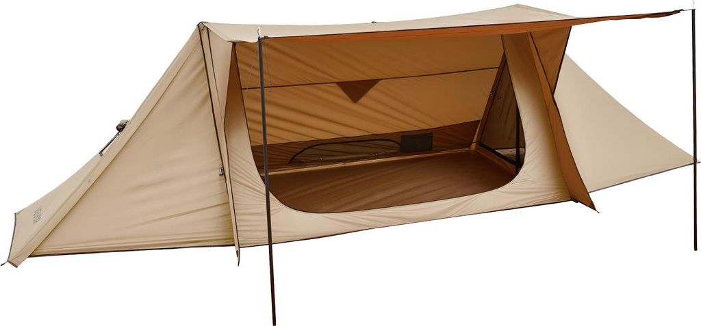 VEVOR Campingzelt, leichtes Bushcraft-Zelt mit Ofenanschluss & 2 Planenstangen, Winterzelte, tragbare 4-Jahreszeiten-Zelte für 2 Personen zum Wand...