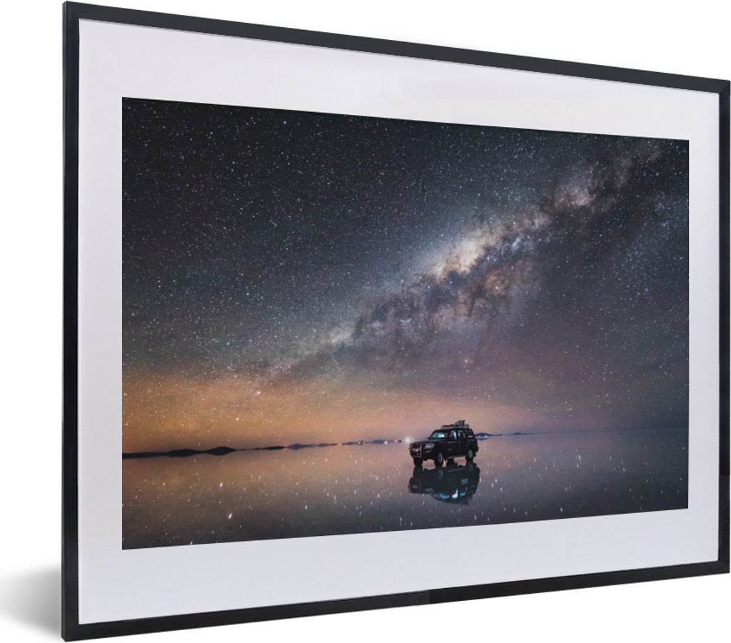 MuchoWow MuchoWow Gerahmtes Poster Dunkler Sternenhimmel in Bolivien 40x30 cm - Poster mit zchwarzem Bilderrahmen - Bilderrahmen - Poster im Ra...