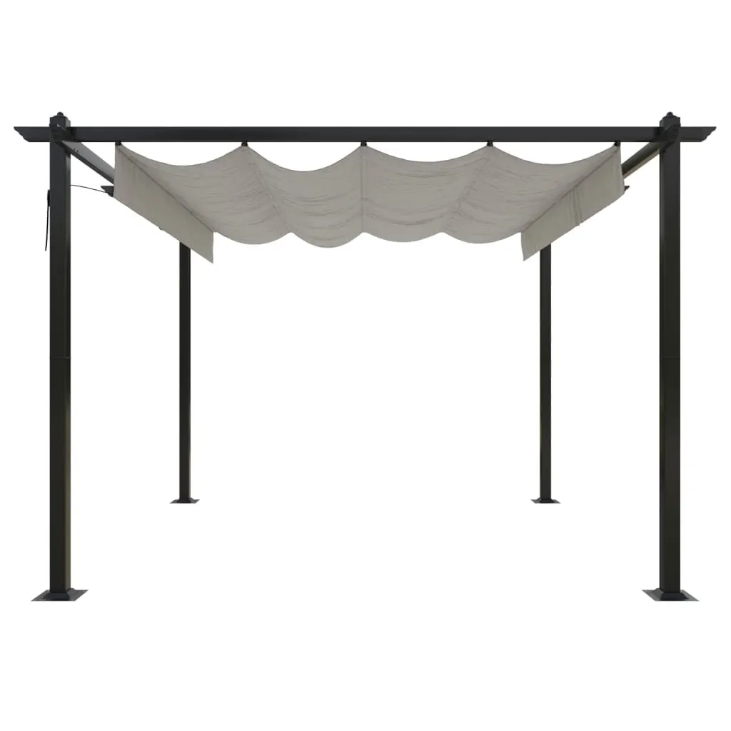 Pavillon Toit Extensible 3x3 m Crème, Tonnelle Acier Stable - 3