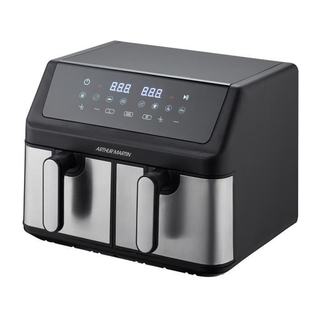 Ölfreie Fritteuse - ARTHUR MARTIN - Airfryer - 2 Tanks mit 4,5 l - 2000 W - 8 Programme