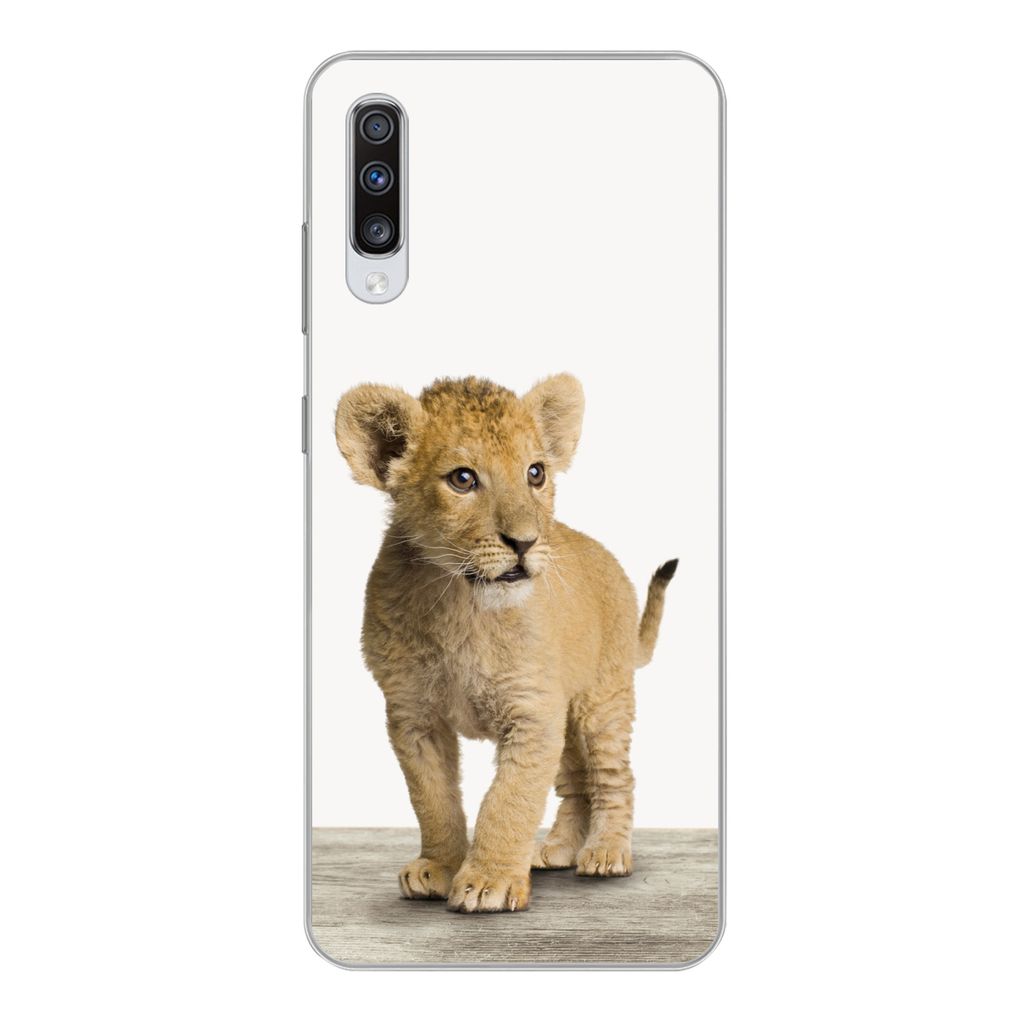 MuchoWow Handyhülle Schutzhülle Hülle für Samsung Galaxy A70 Löwe - Junge - Kinder - Jungen - Tiere - Mädchen Silikon Softcase Handy Hülle...