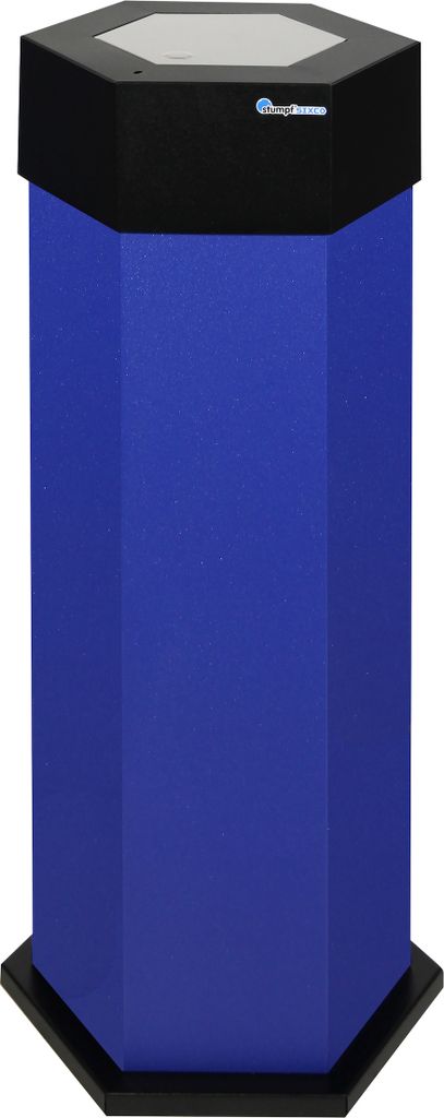 Abfallsammler mit offener Einwurfsöffnung | 45 Liter, HxBxT 83x32,5x37,5cm | Ultramarinblau